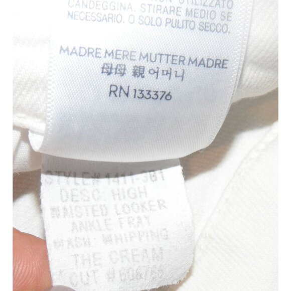 MOTHER Jeans The Looker Ankle Fray White Stretch Denim Women 31 - Picture 7 of 13